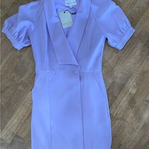 Adelyn Rae Lilac Puff Sleeve Mini Dress